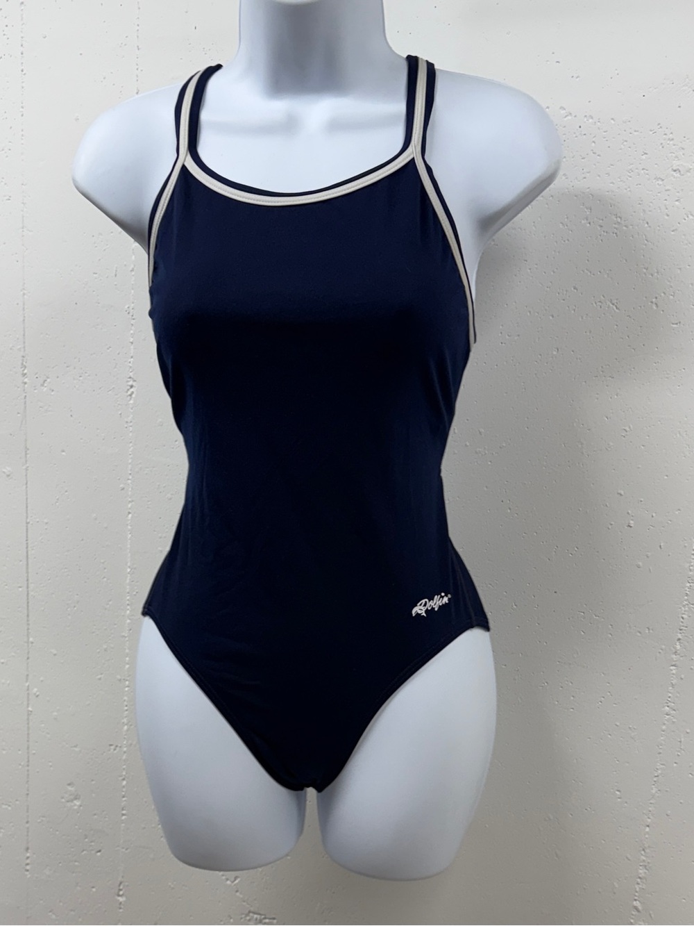Dolfin Navy One-Piece with Cream Trim